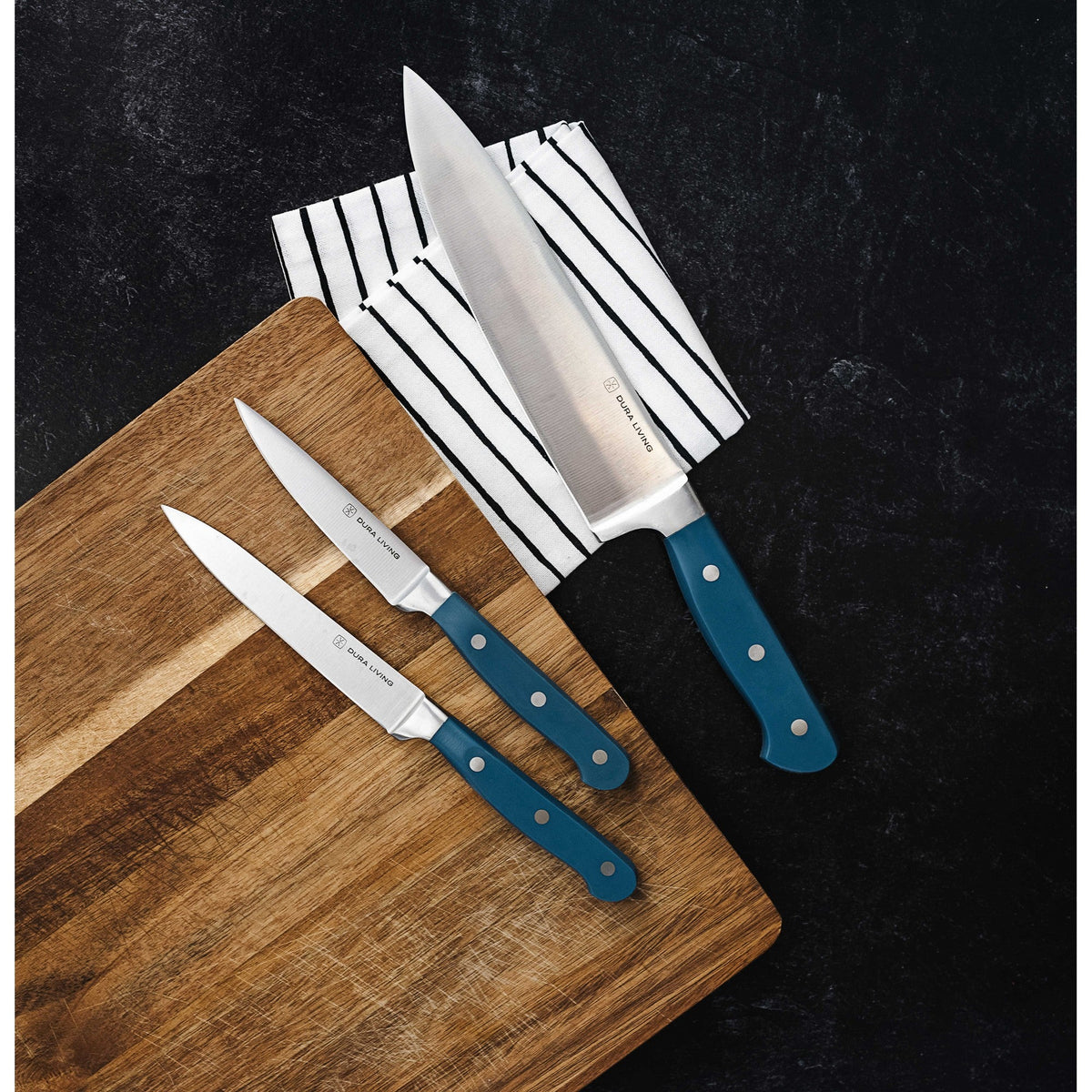 Superior 3-Piece Kitchen Knife Set – Royal Blue - Knife Set at Dealshubindia