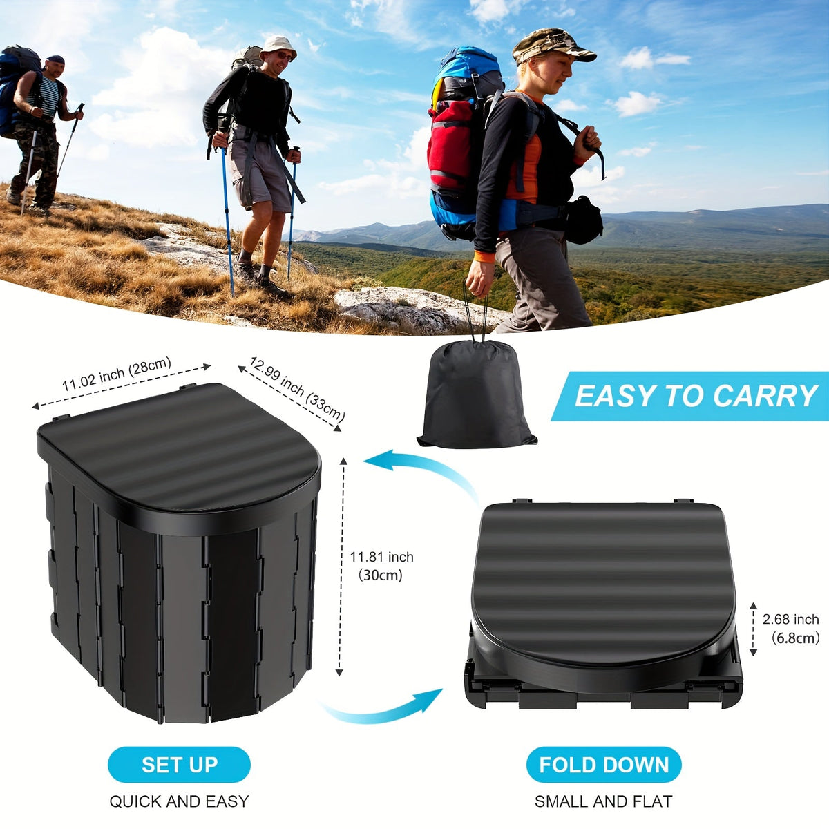 Portable Outdoor Toilet Kit with Privacy Tent - Portable Showers & Privacy Enclosures at Dealshubindia