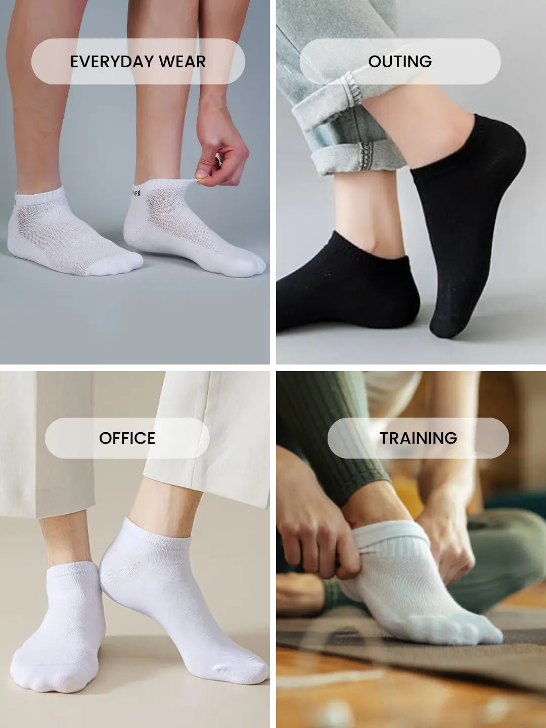 Low Ankle Socks for Men and Women Pack of 3 Pairs