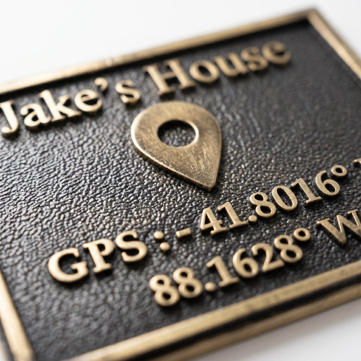 Personalized GPS Coordinates Plaque – Antique Brass Location Sign