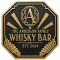 Personalized Home Bar Sign – Antique Brass Art Deco Octagon