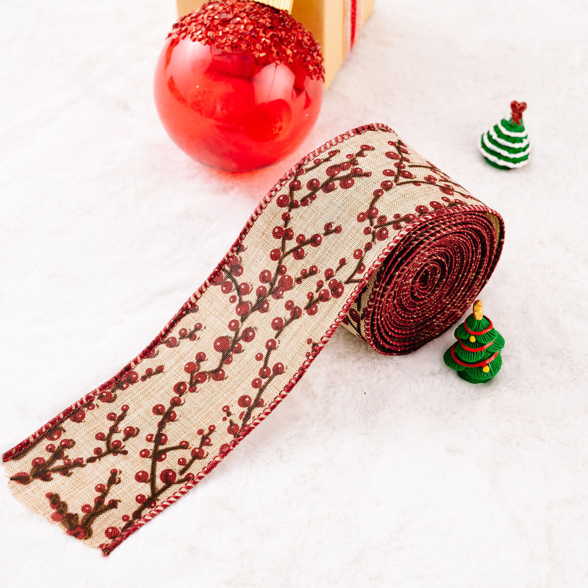 Christmas Polyester Ribbon - n/a at Dealshubindia