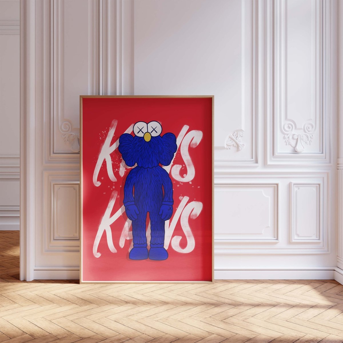 Blaue Street Art Figur Poster · Urban Pop Art Charakter Illustration · Moderne Graffiti Kunst · Print ohne Rahmen