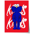 Blaue Street Art Figur Poster · Urban Pop Art Charakter Illustration · Moderne Graffiti Kunst · Print ohne Rahmen