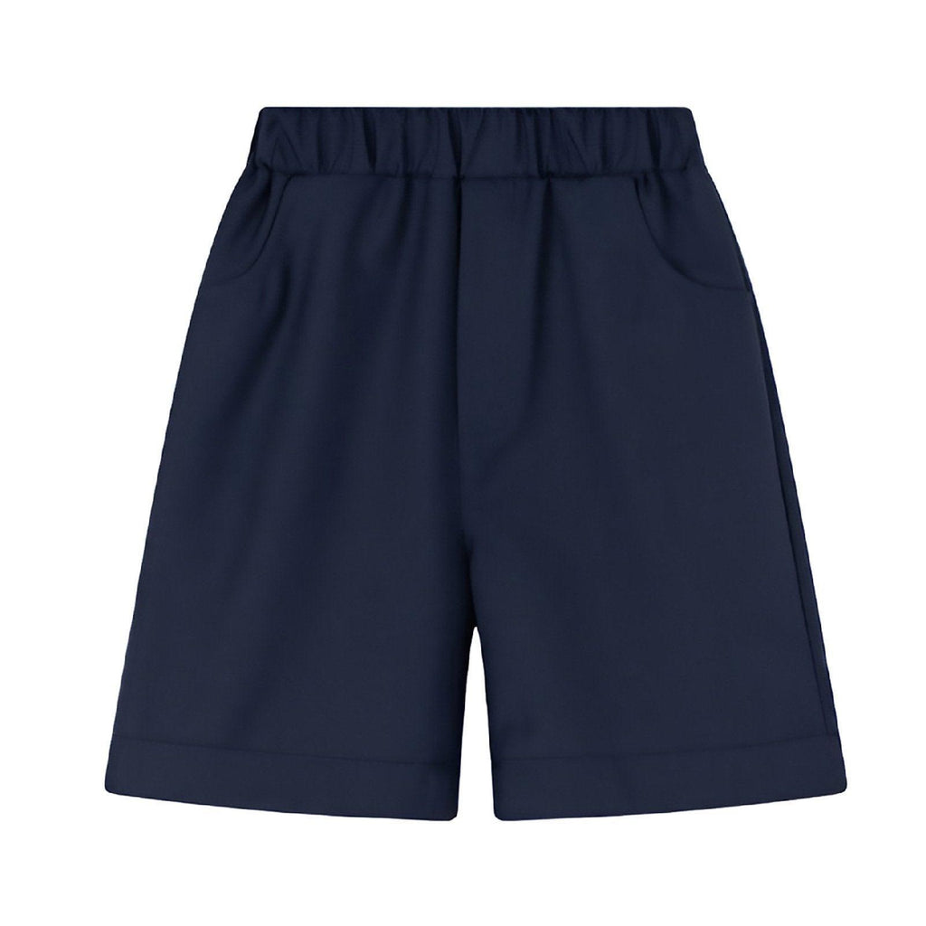 Navy-Blue Boys Summer Shorts Casual Sport Elastic Waist Pants Breathable Cotton