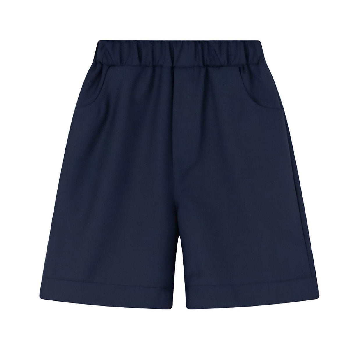 Navy-Blue Boys Summer Shorts Casual Sport Elastic Waist Pants Breathable Cotton