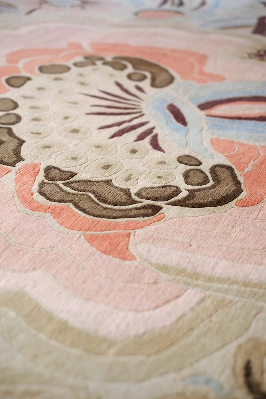 Blumeo Rug | Ivory, Blush Pink & Dusty Blue | Hand Tufted New Zealand Wool | Rugfine