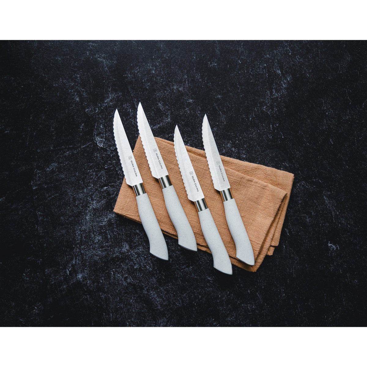 EcoCut 4 Piece Steak Knife Set, Grey - Kitchen Knives at Dealshubindia