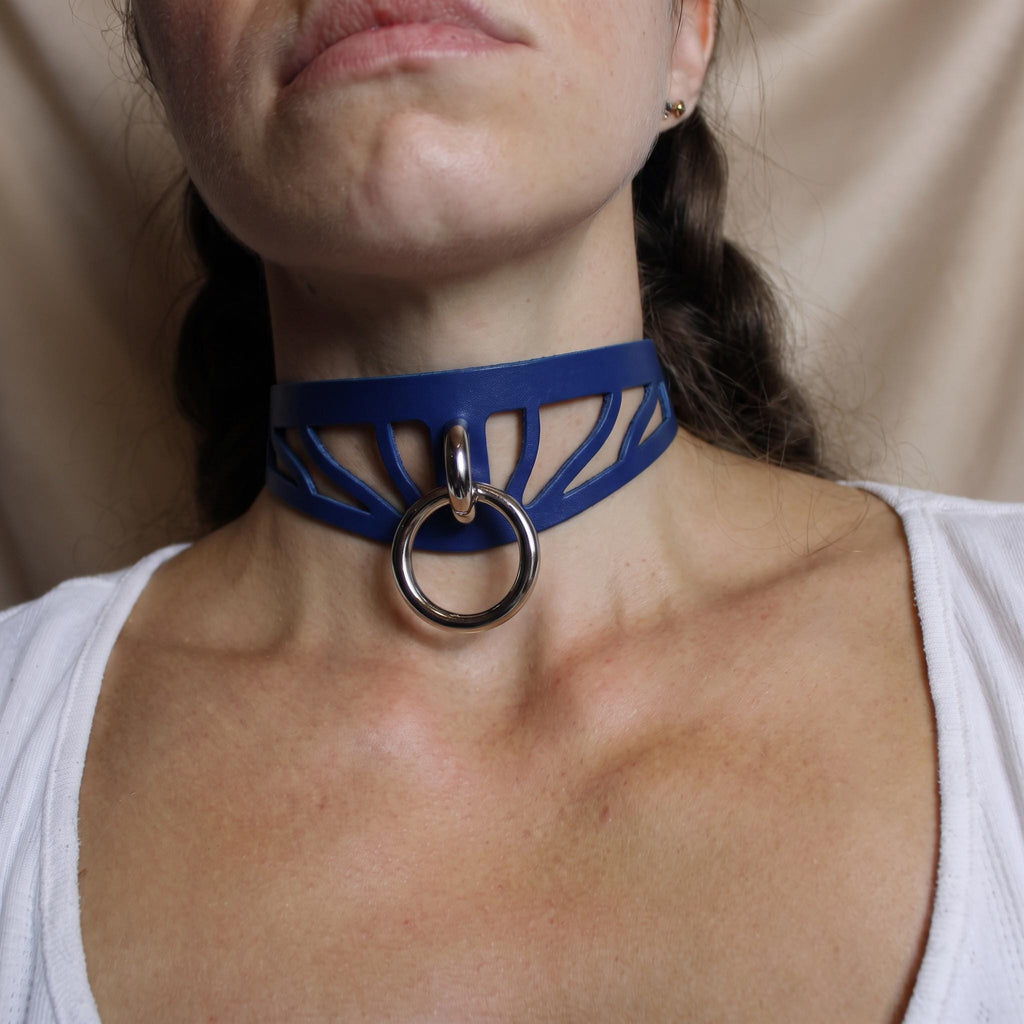 Leather Choker Collar, Italian Leather, Minimal Slim Daywear Gift