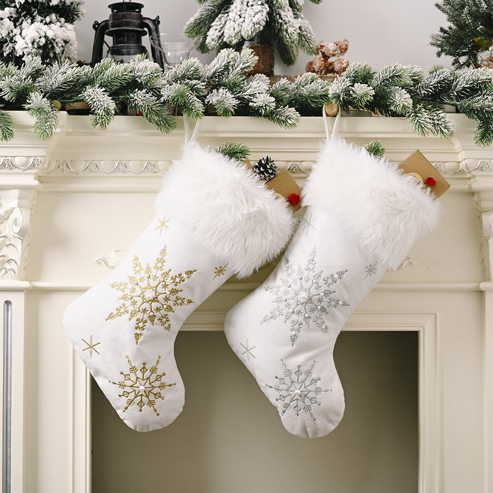 Snowflake Christmas Stocking - n/a at Dealshubindia
