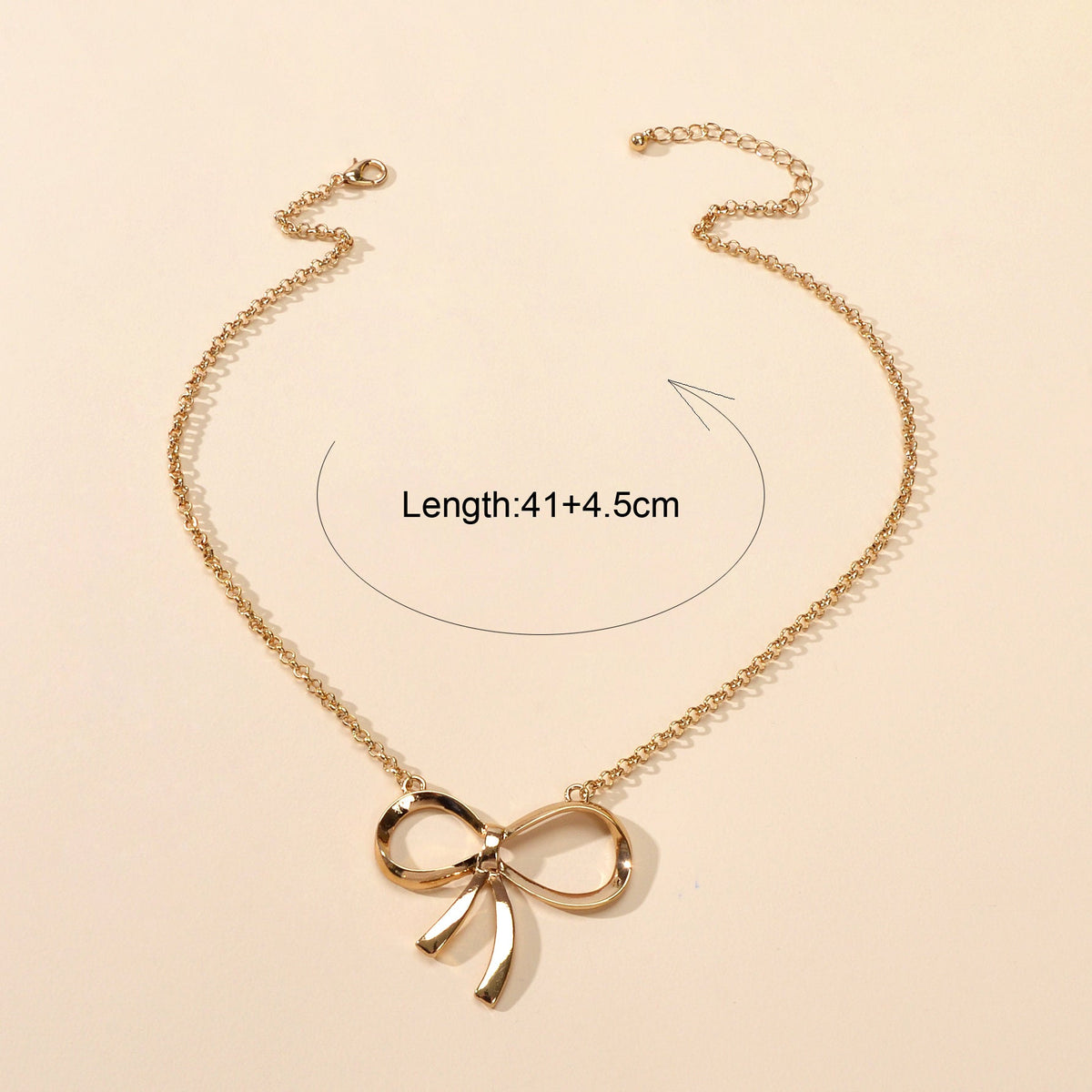 Women Party Decoration Gold Chain Bowknot Charm Popular Clavicle Necklace Gift