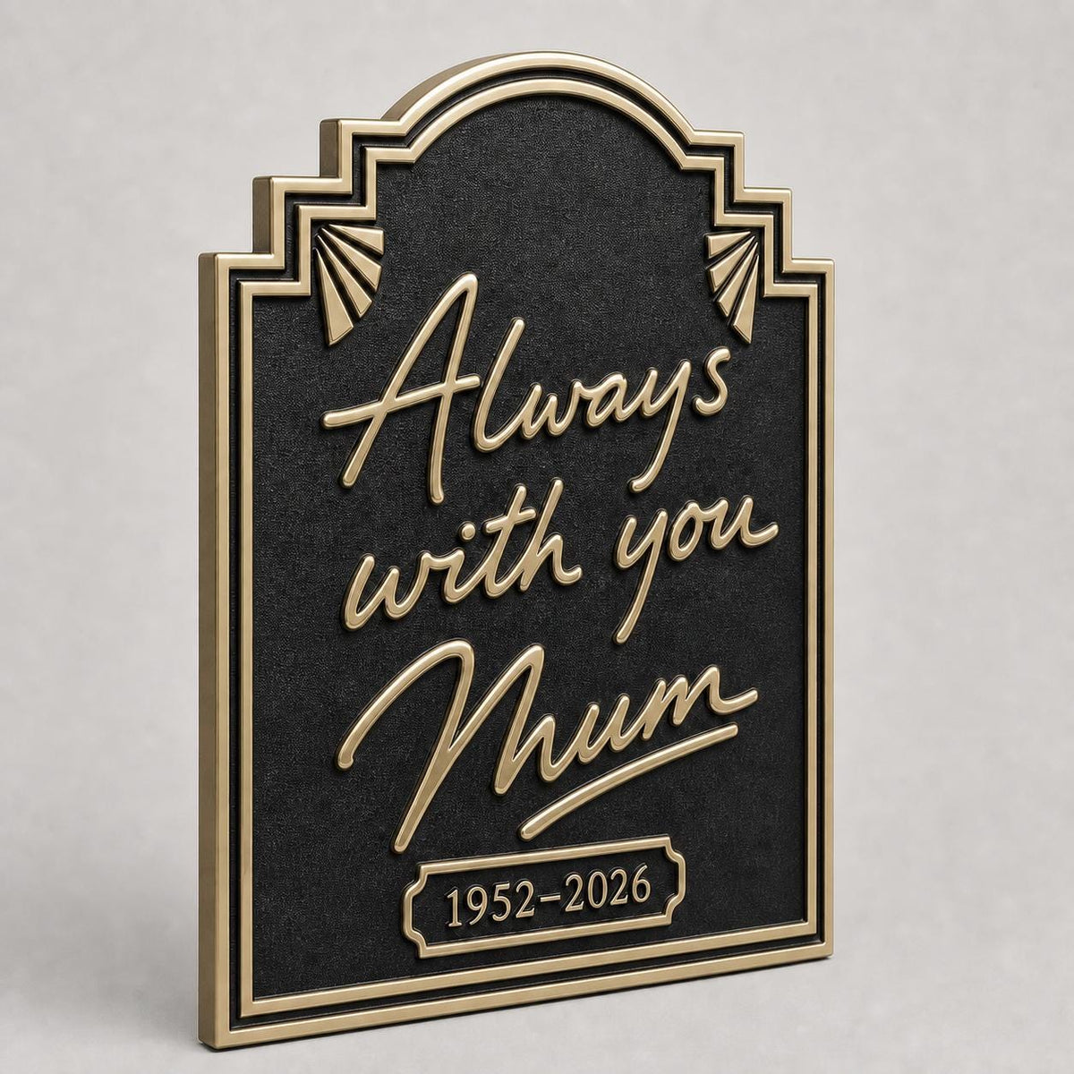 Handwritten Message Plaque – Antique Brass, Stepped