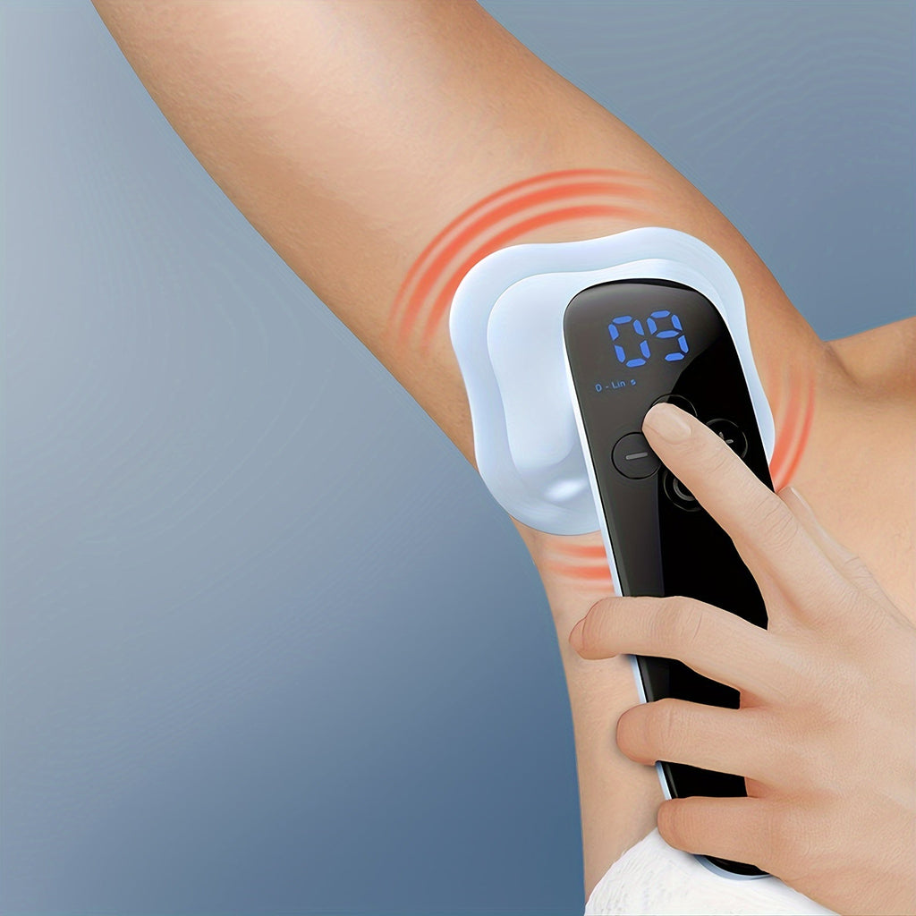 Rechargeable Handheld Massager with 4-Point Head(Blue)