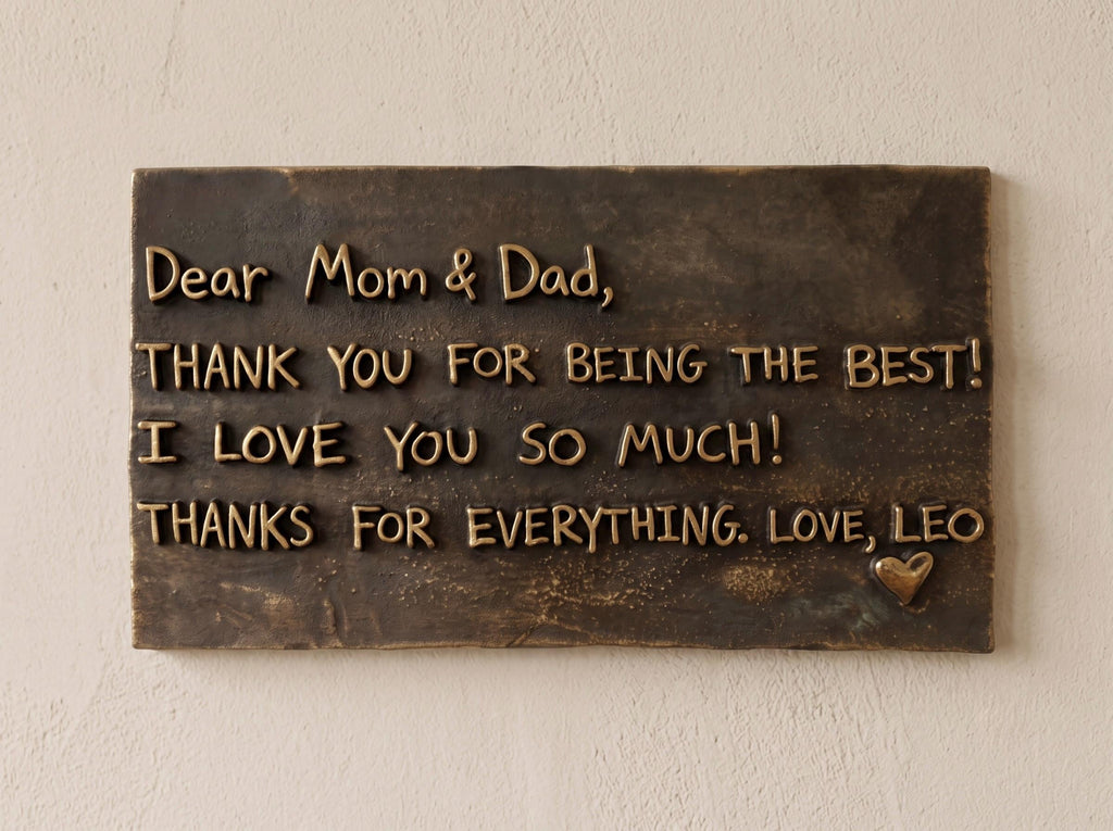Handwritten Note Plaque – Antique Brass, Plain