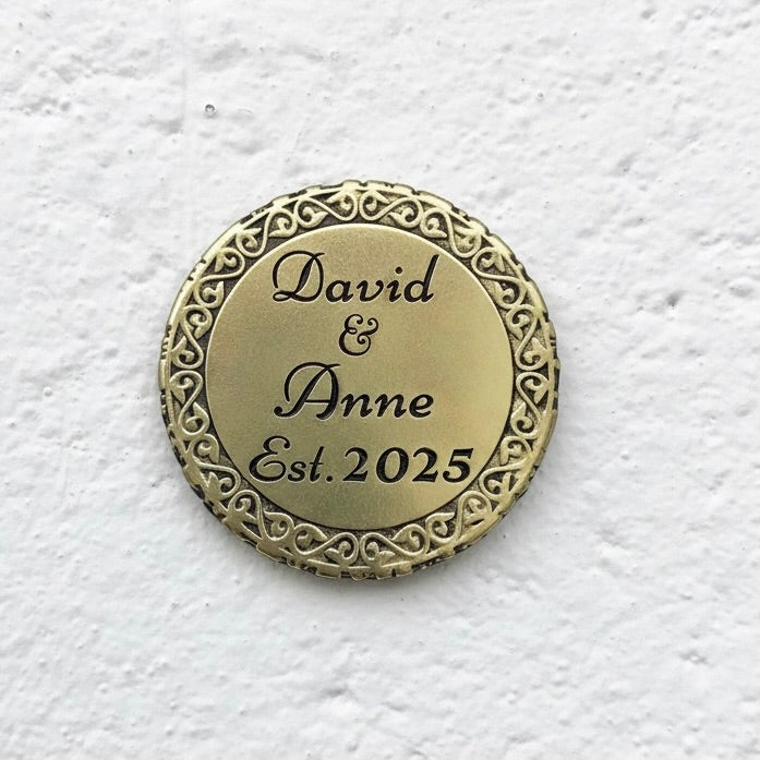 Custom Engraved Brass Coasters – Set of 4