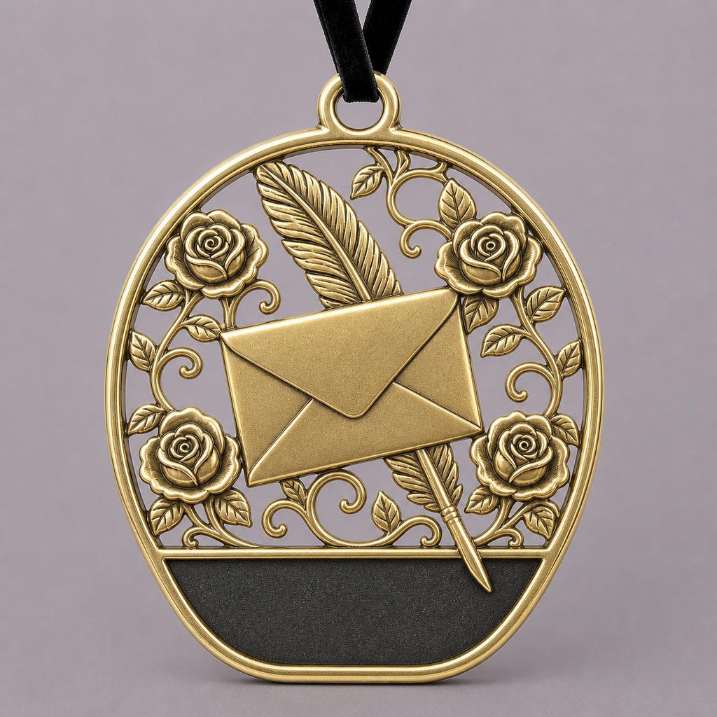 Large Personalized Envelope Ornament | Wedding Keepsake | Antqiue Brass Christmas Decor
