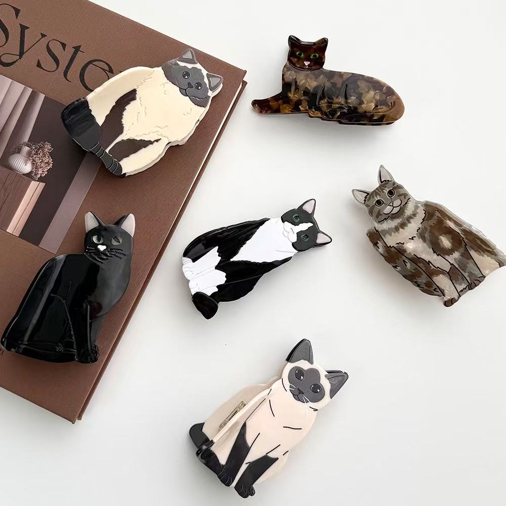 PAWSOME PETS NEW YORK Hand-painted CAT Claw Hair Clip | Eco-Friendly - hair claws at Dealshubindia