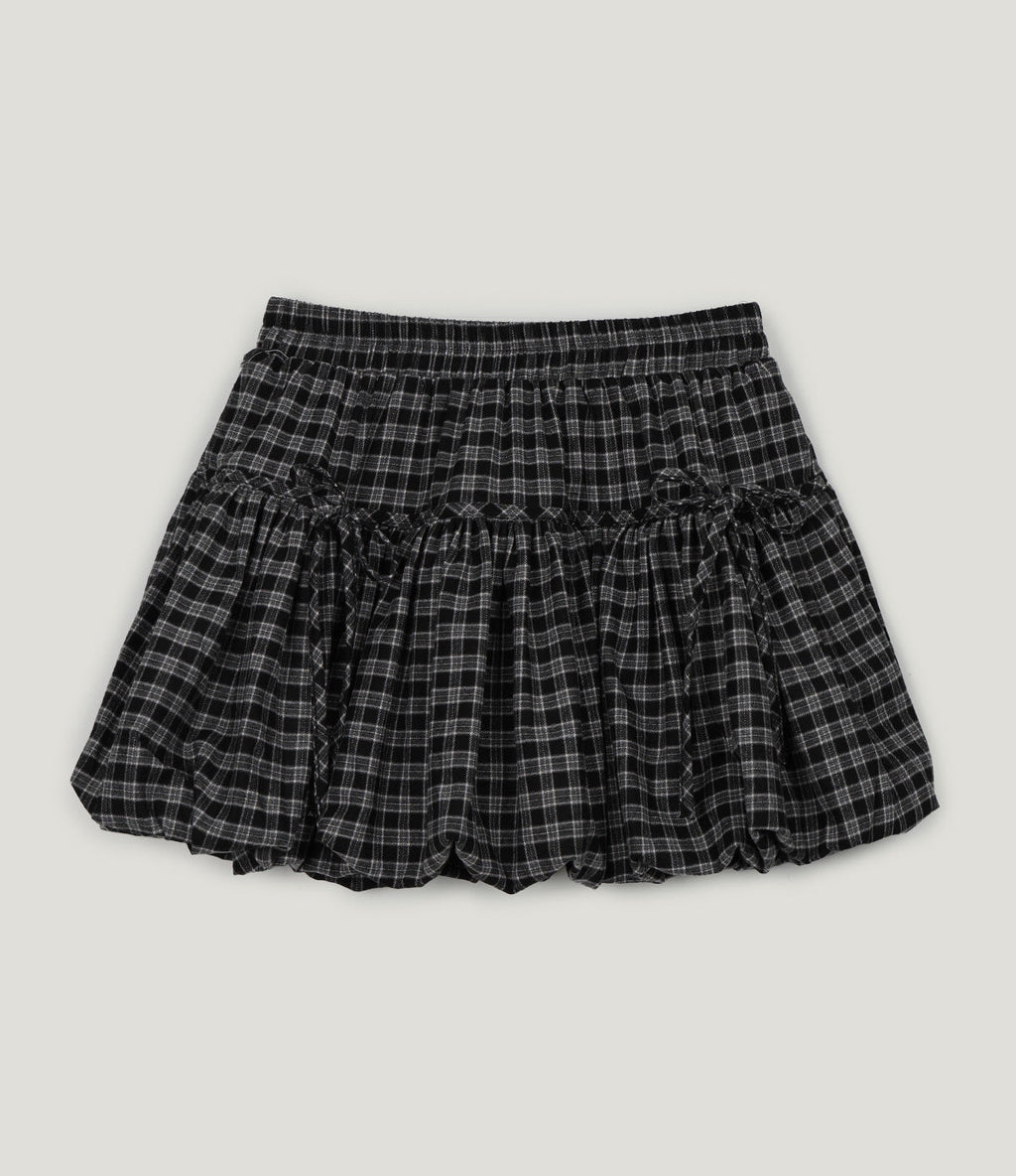 Devua Check Balloon Mini Skirt