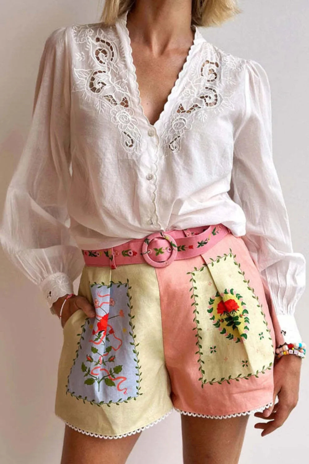 Printed Short Sleeve Shirt and Shorts Set - n/a at Dealshubindia