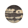 Hand Tufted Abstract Landscape Round Wool Rug | Charcoal, Sand & Grey | Elusis by Rugfine