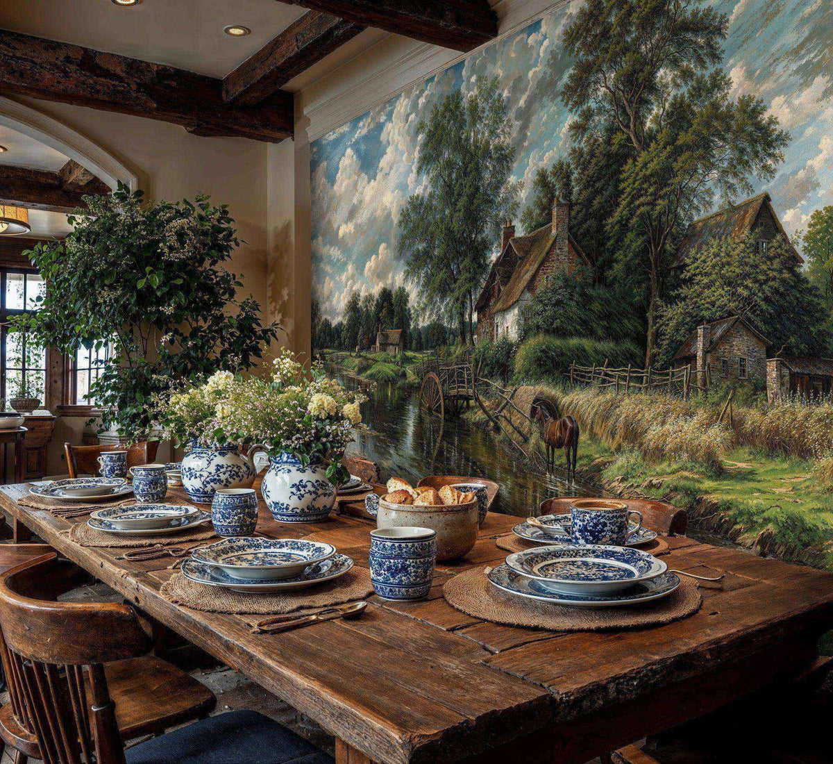 English Countryside Landscape Wall Mural-1