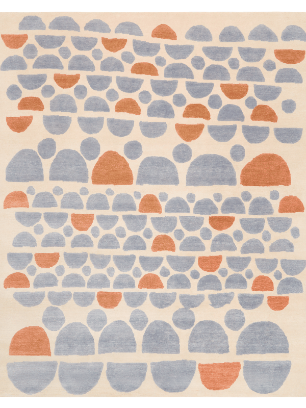 Hand Tufted Rug | Ivory, Blue & Terracotta | Wool | Epixen by Rugfine