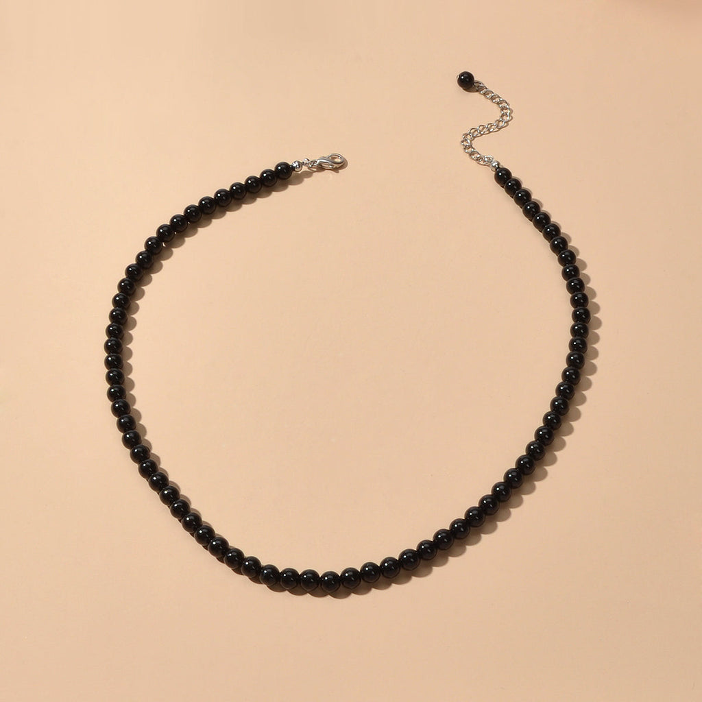 Short Black Beads Necklace Pearl Choker Wholesale Price Jewellery Accessories