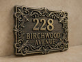 Custom Victorian House Number Sign, Ornate Antique Brass Address Plaque, Personalized Front Door Number