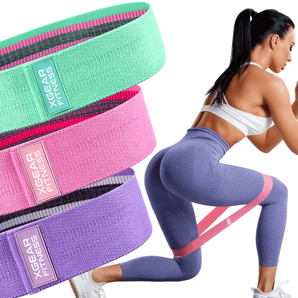 XGear Fitness Set of 3 Womens Butt and Hip Exercise Bands - Resistance Bands at Dealshubindia