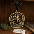 Large Personalized Compass Ornament | Antique Brass Christmas Hanging - Christmas Ornaments at Dealshubindia