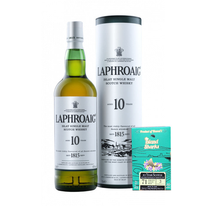 10 - Year Laphroaig Scotch-Whiskey Infused 71% Hawaiian Dark Chocolate