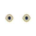 Elements Gold Ornate Sapphire Stud Earrings-0