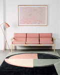 Circle Rug | Sage, Pink & Ivory | Wool | Georfia by Rugfine