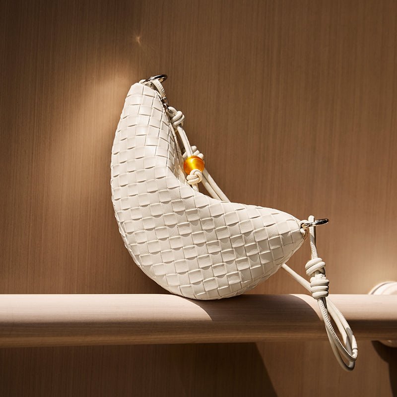 Giovanna Woven Crescent Shoulder Bag - Shoulder Bags at Dealshubindia