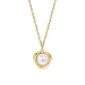 Elements Gold Petal Set Pearl Necklace-0