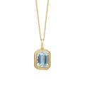Elements Gold Elongated Octagon Aquamarine Pendant-0