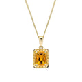 Elements Gold Detailed Octagon Citrine Pendant-0