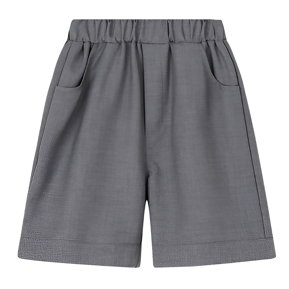 Grey Boys Summer Shorts Casual Sport Elastic Waist Pants Breathable Cotton