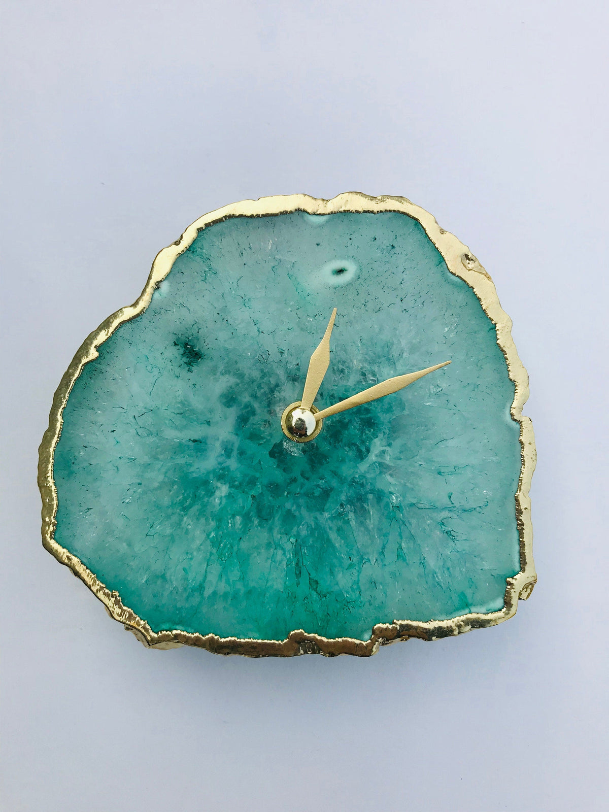 Aqua Agate Desk/Wall Clock