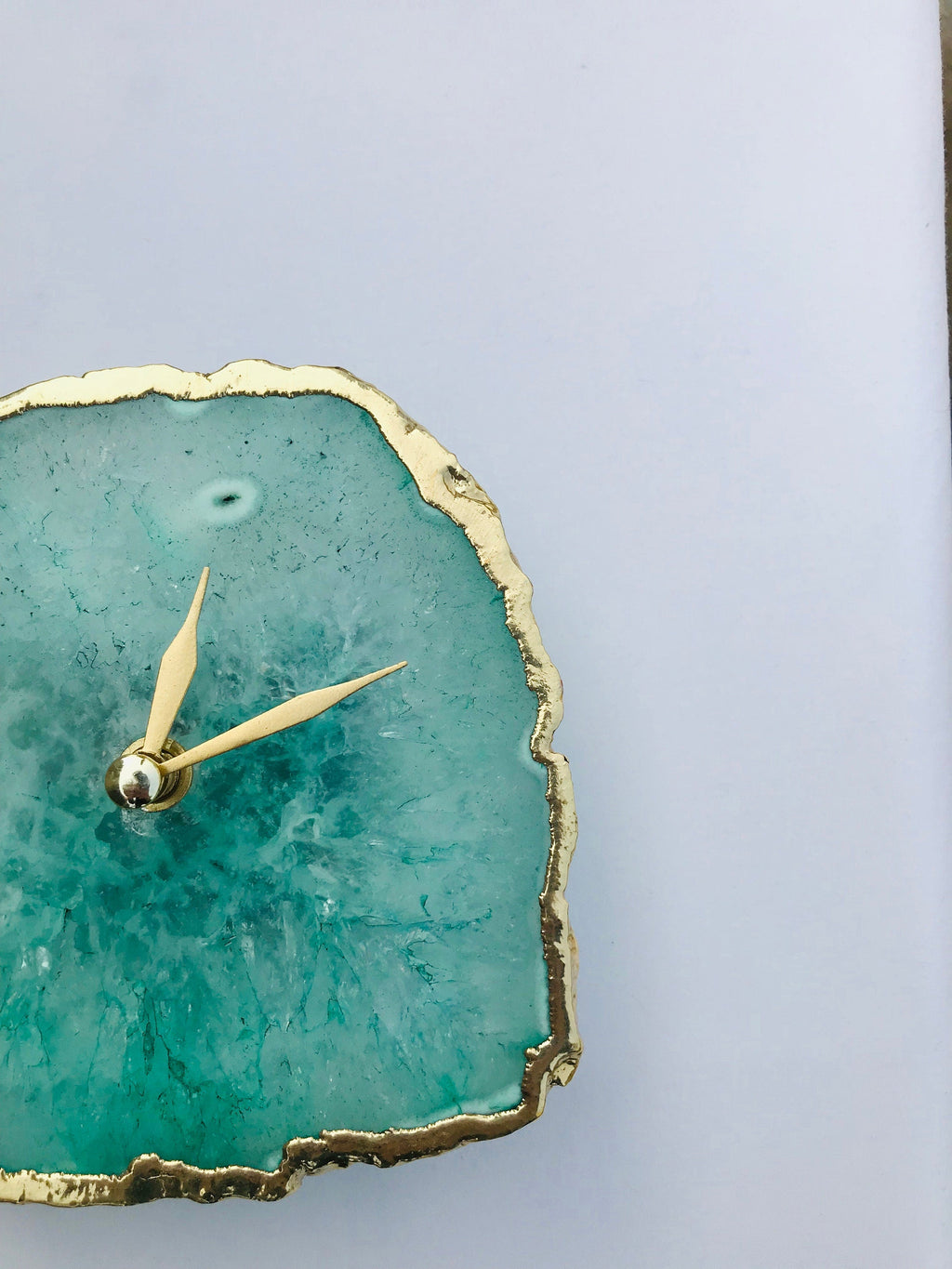 Aqua Agate Desk/Wall Clock