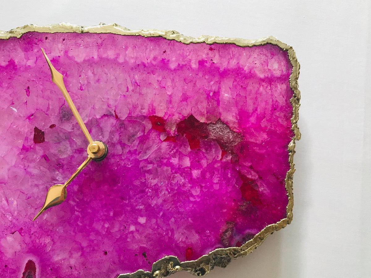 Pink Agate Large Wall/Table Clock