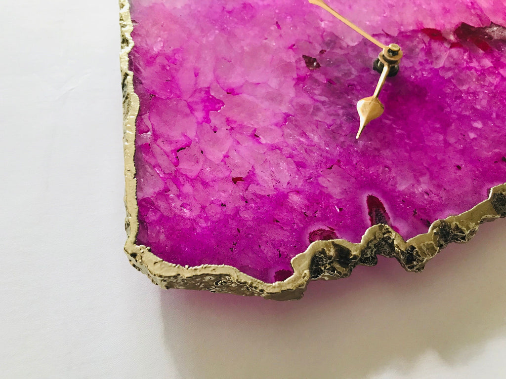 Pink Agate Large Wall/Table Clock
