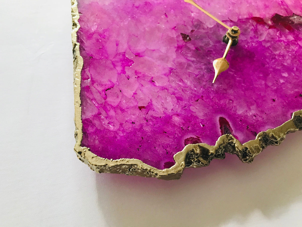 Pink Agate Large Wall/Table Clock