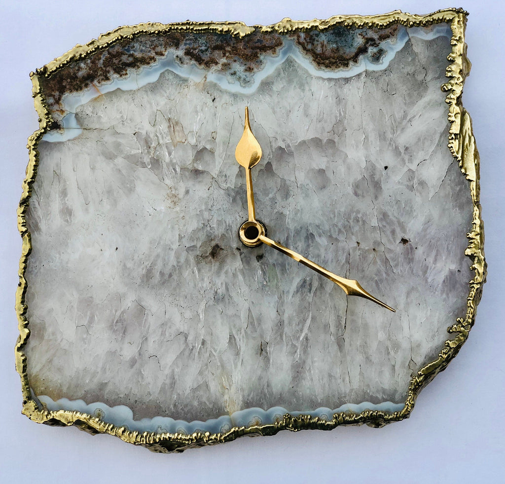 Gray Agate Large Wall/Desk Clock