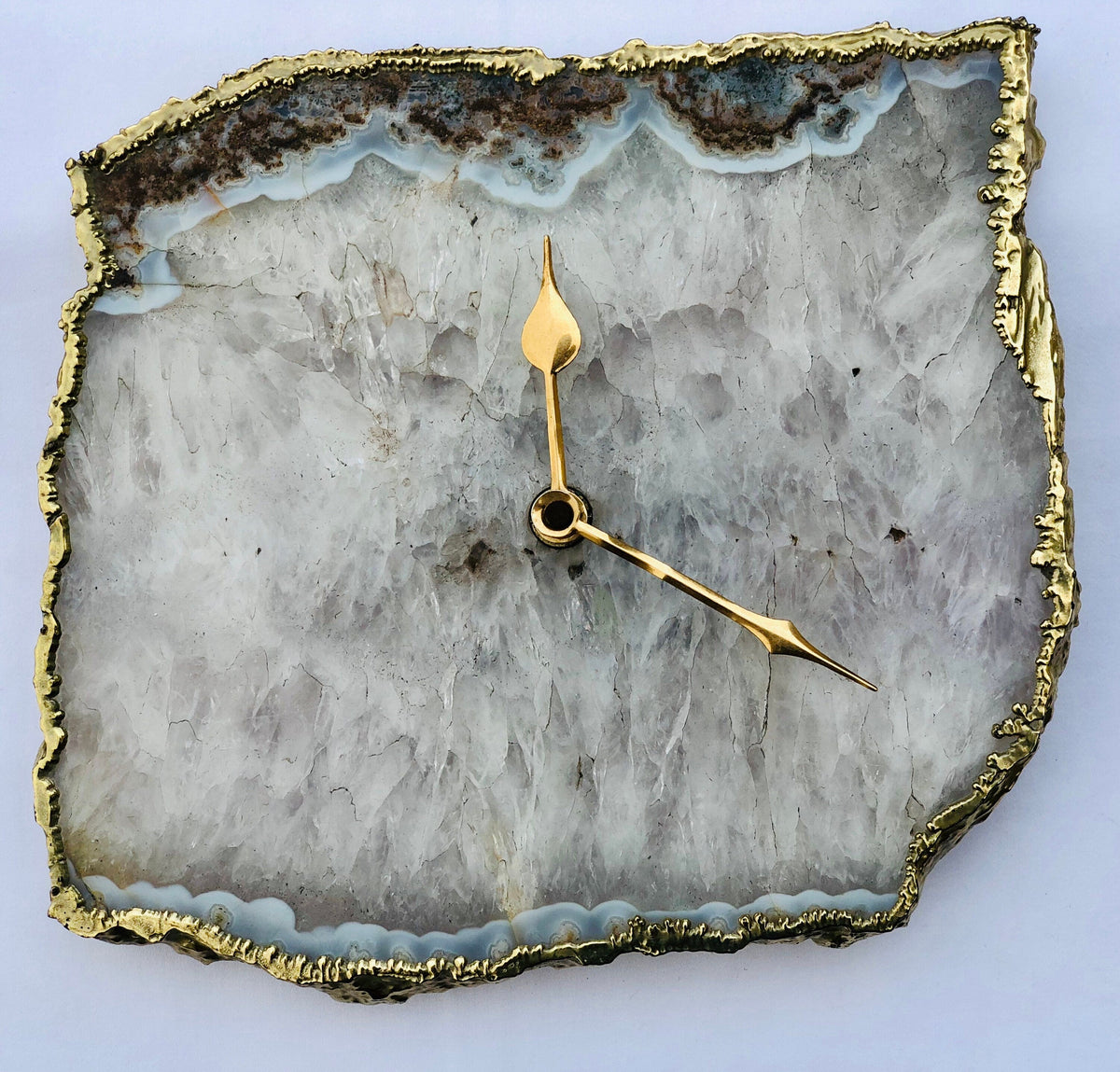 Gray Agate Large Wall/Desk Clock