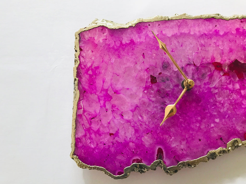 Pink Agate Large Wall/Table Clock