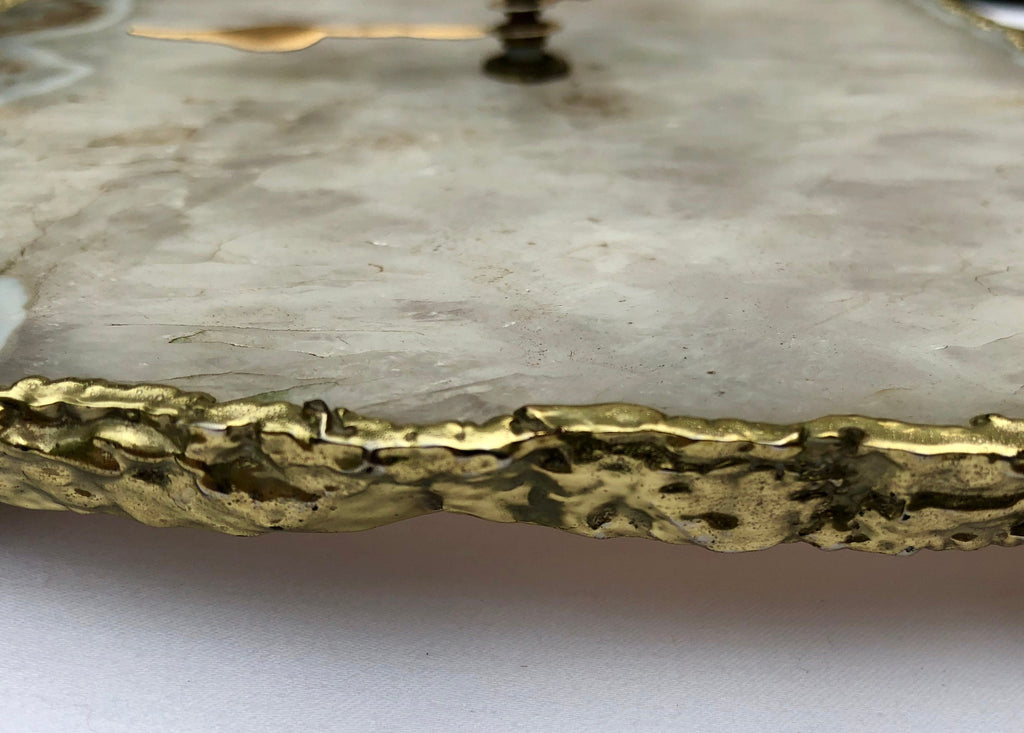 Gray Agate Large Wall/Desk Clock