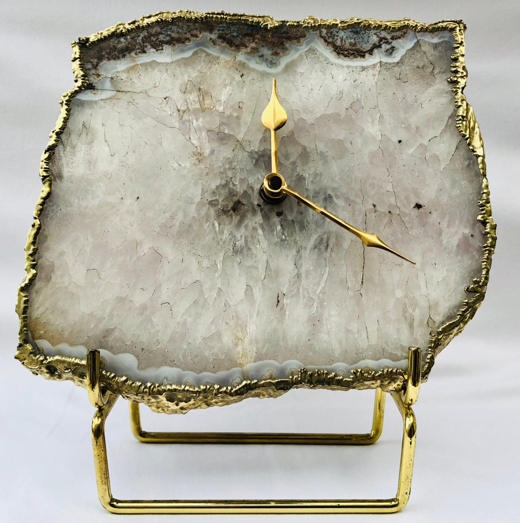 Gray Agate Large Wall/Desk Clock