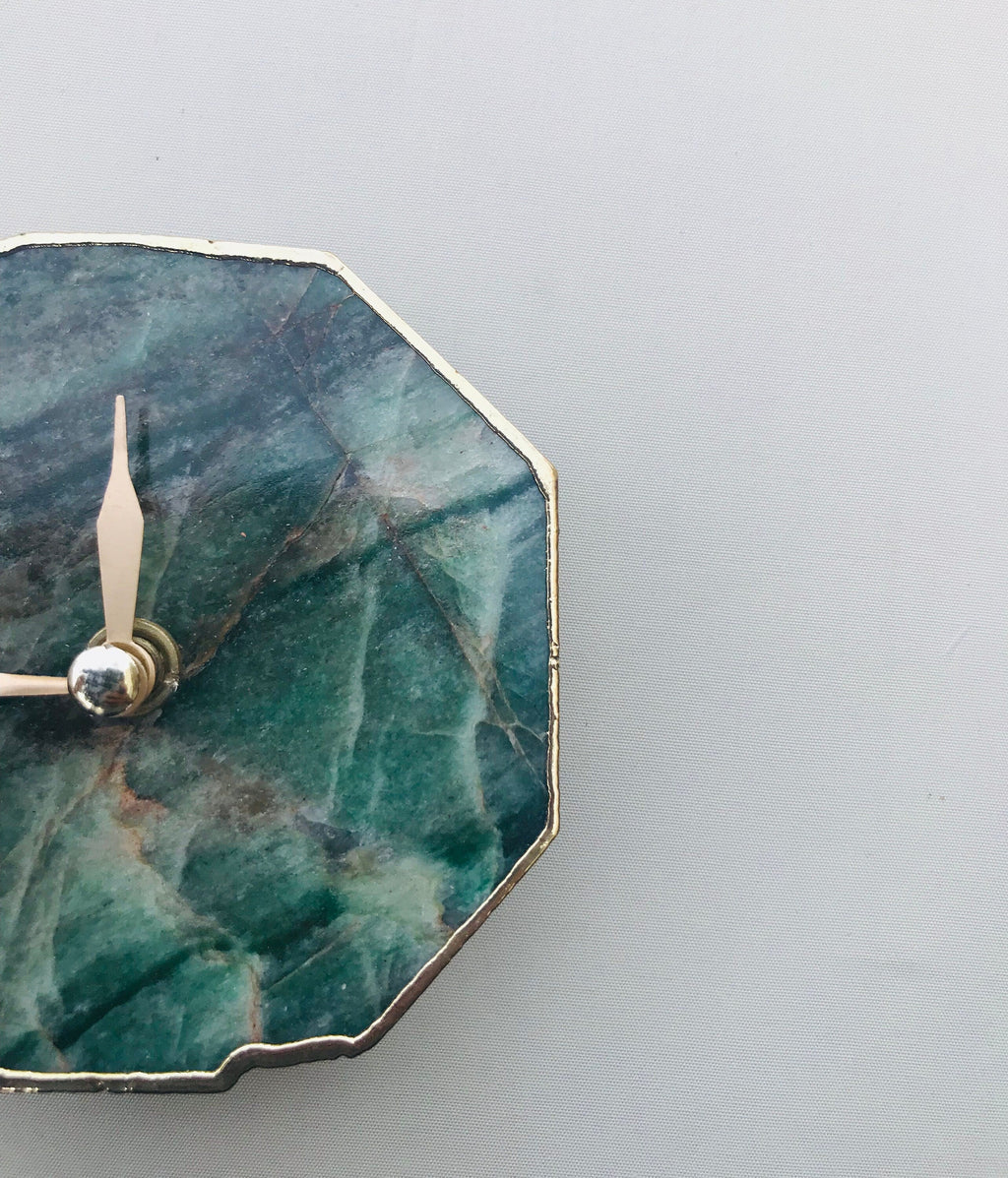 Sage Green Aventurine Octagon Wall/Desk Clock