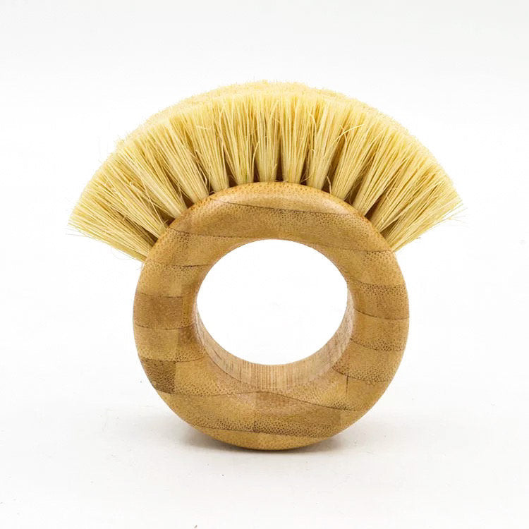 Bamboo Sisal Kitchen Ring Brush - Zero Waste Natural Veggie Brush